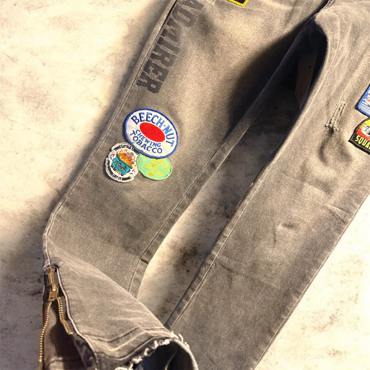 "PATCHWORK" FLARE BOTTOM JEANS