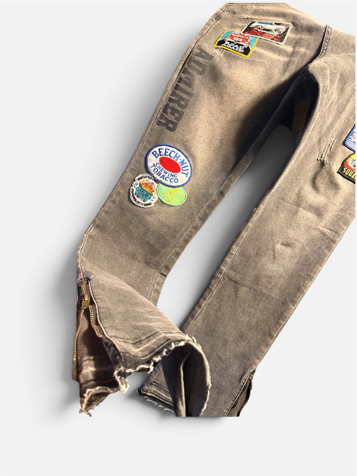 "PATCHWORK" FLARE BOTTOM JEANS
