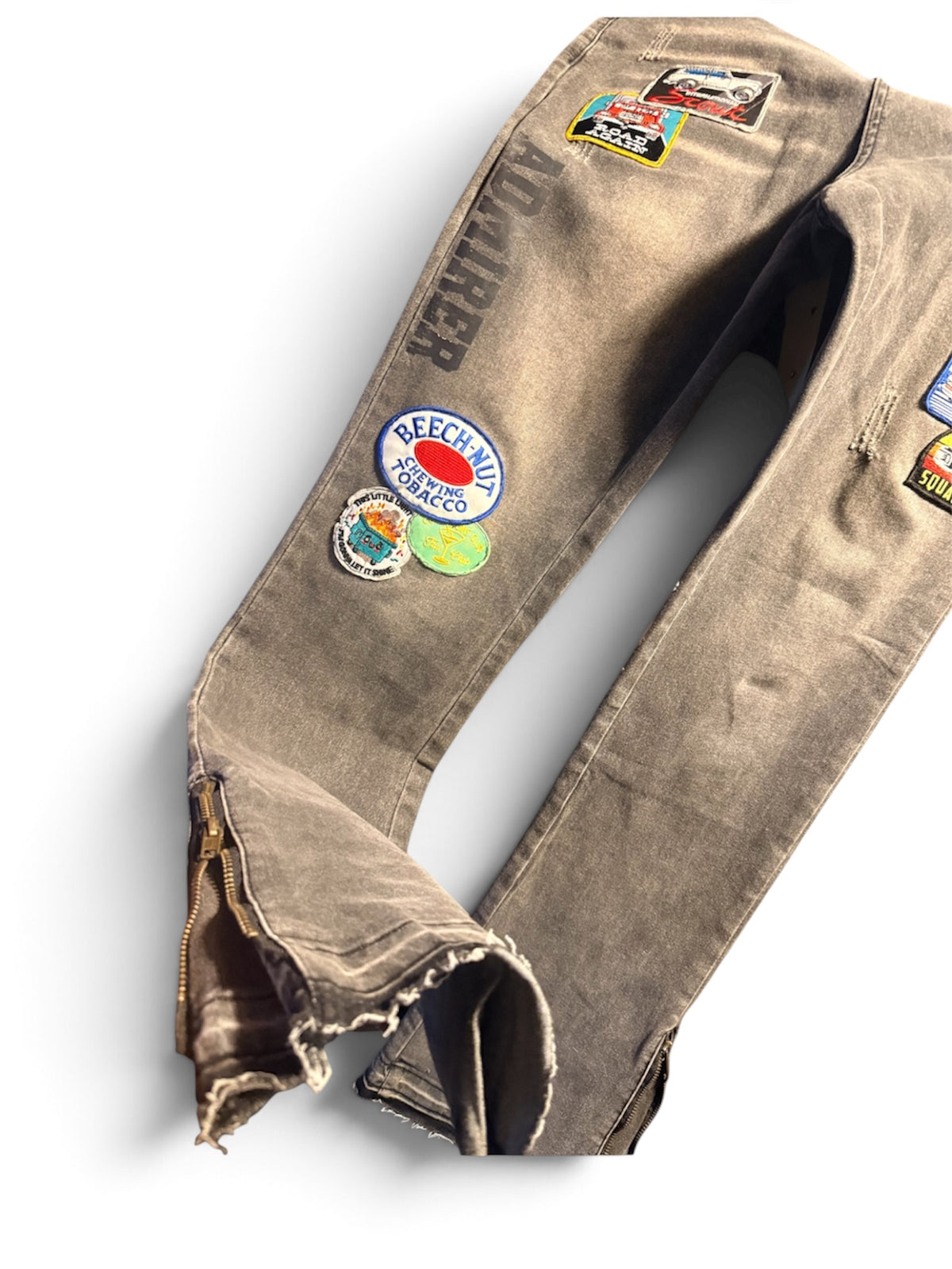 "PATCHWORK" FLARE BOTTOM JEANS