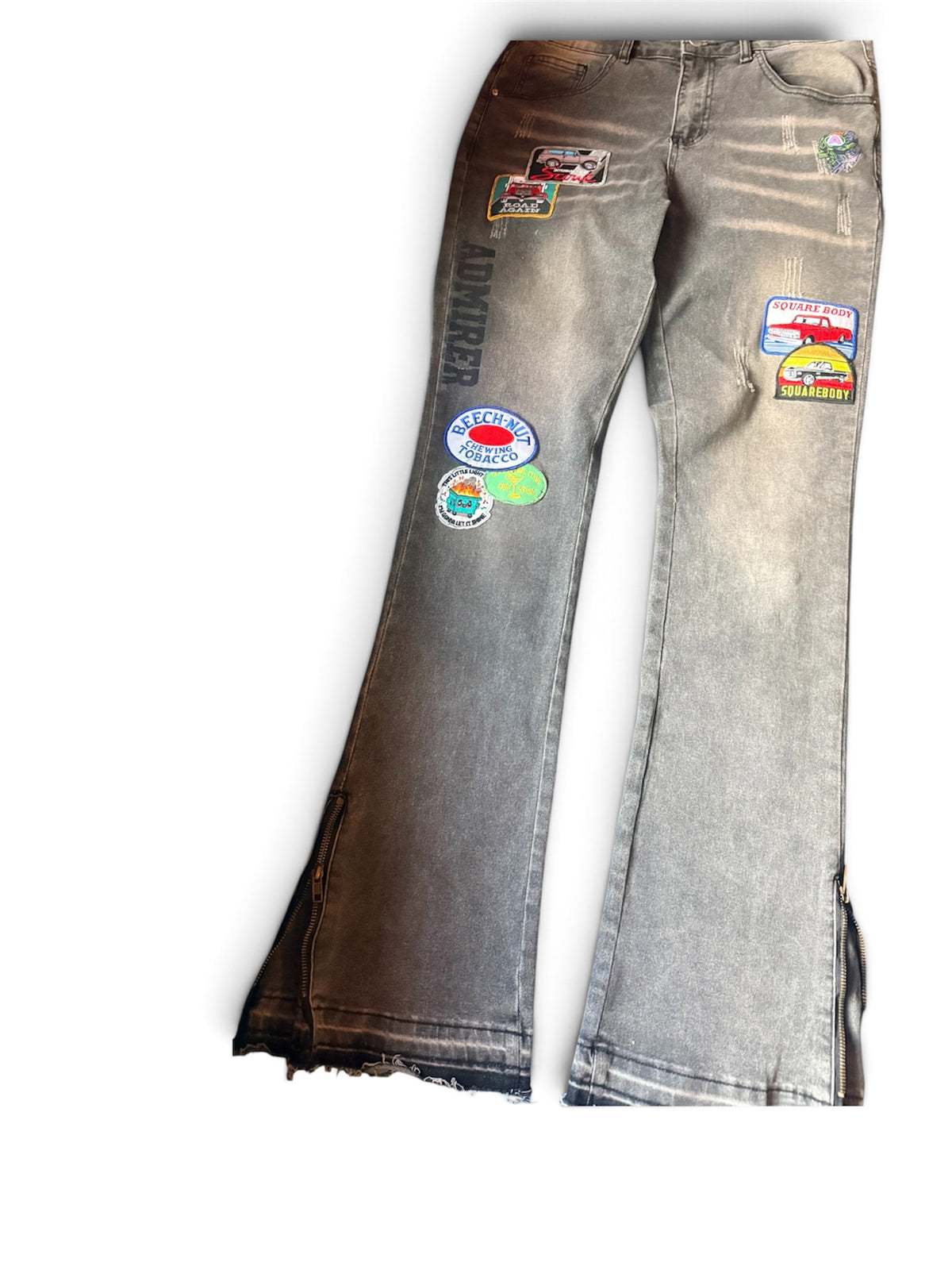 "PATCHWORK" FLARE BOTTOM JEANS